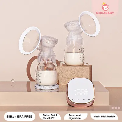 Mocababy Double Botol Pompa asi Electrik (ASI bayi baru lahir) Hisap Kuat breast botol ganda pump Electric Breast Pump BPA Free dengan Dot