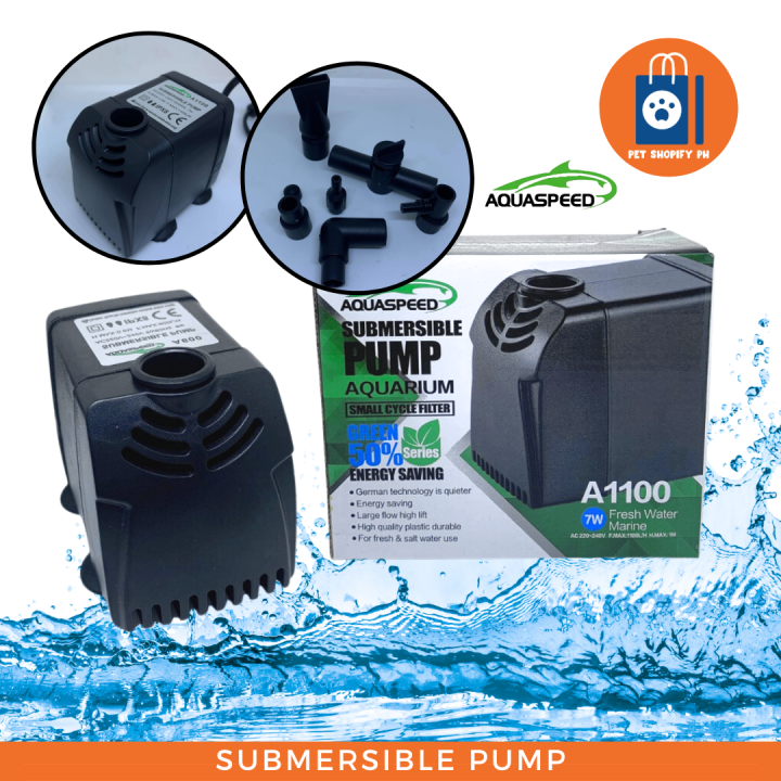 Aquaspeed Submersible Pump A1100 Aquarium Small Cycle Filter 7 Watts ...