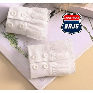 BAJS Manset Pergelangan Tangan Renda Bella Crepe Hitam Putih Mandele Look Korea Chic