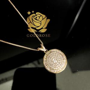 Kalung Titanium BLD01 lapis emas 18k ANTI KARAT permata crystal swarovski perhiasan mewah