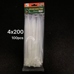 Nylon Plastic Zip Trim Wrap Cable Loop Ties Wire Self-Locking White