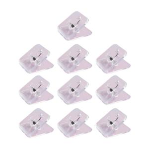 10Pieces Acrylic Paper Clip Square Shape Paper Clamps File Paper Clip Bag Seal Clip for Bag Document Photo