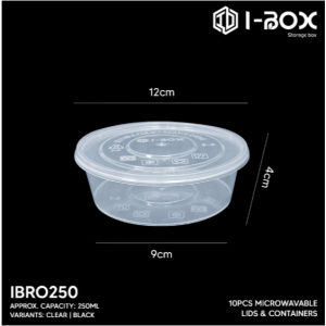 【I-BOX】 Microwavable Plastic Food Containers(Round) 250ml 300ml 450ml 750ml 1000ml 1250ml