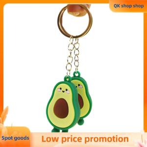 ✨QK shop✨ Fashion Simulation Fruit Avocado Smile Keychain 3D Resin Key Chains Jewelry Gift