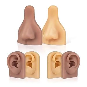 Ear models for different skin tones Soft silicone human ear mold Ear cleaning tools practice tools