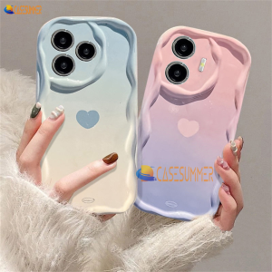CASESUMMER Casing hp Realme C53 C55 C33 C31 C30 C35 C21Y C25Y C11 C20 C15 C12 C25S Realme 10 5 5i 6i C3 8 7 6Pro C2 8i 7i C17 A1K Ins Gradiasi Cinta Hati 3D Bergelombang Tepi Melengkung Candy Case