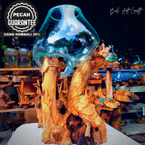 AKUARIUM IKAN CUPANG SUPER BIG SIZE 25 CM / KACA TIUP DAN AKAR BALI / AQUASCAPE / AQUARIUM MINI UNIK GLASSWOOD / POT TANAMAN HIAS/ VAS / KACA HIAS / KERAJINAN BALI /  WOODEN CRAFT / IKAN HIAS / TREND AQUARIUM