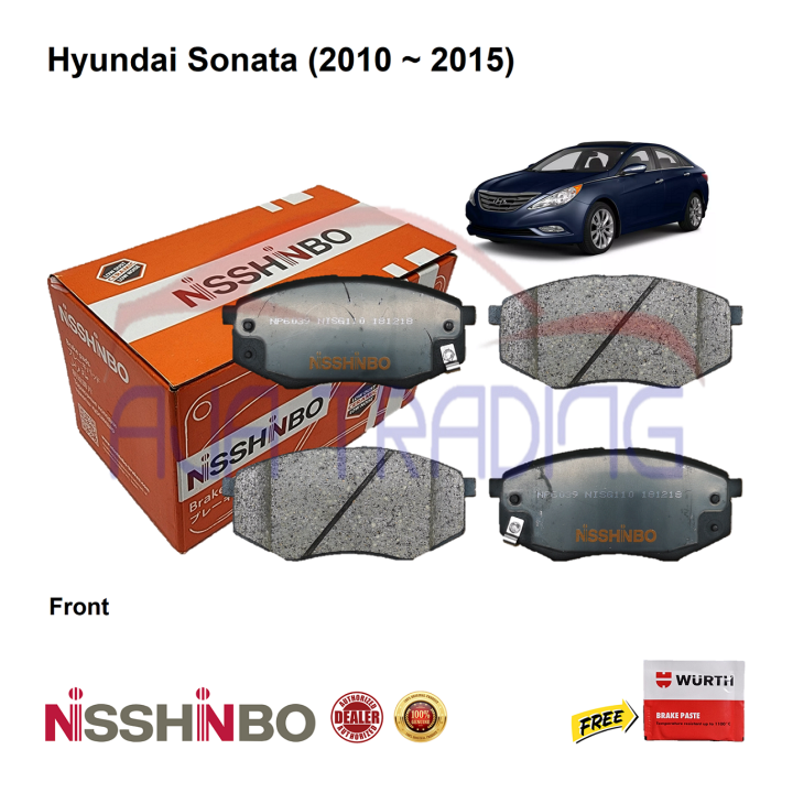 Genuine Nisshinbo Front Brake Pads with SHIMS and CLIPS for Hyundai ...