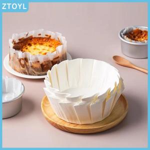 ZTOYL Basque Cheesecake Oil Paper Tray Foldable Cake Mold Disposable Release Mousse Cake Paper Baking Oil Proof Edge Paper