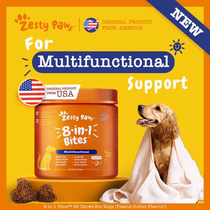 Zesty Paws 8-in-1 Multifunctional Bites For Dogs Overall Support ...