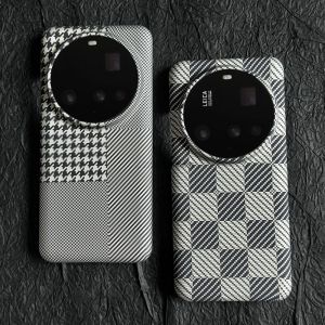 Luxury Slim Thousand Bird Grid Pattern Case For Xiaomi 15S Pro 15 14 13 Ultra Pro Carbon Fiber Plastic Borderless Cooling Cover