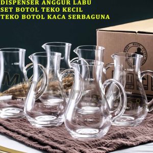 Dispenser Anggur Labu / Set Botol Teko Kecil / Teko Botol Kaca Serbaguna / 150ml Isi 6pcs