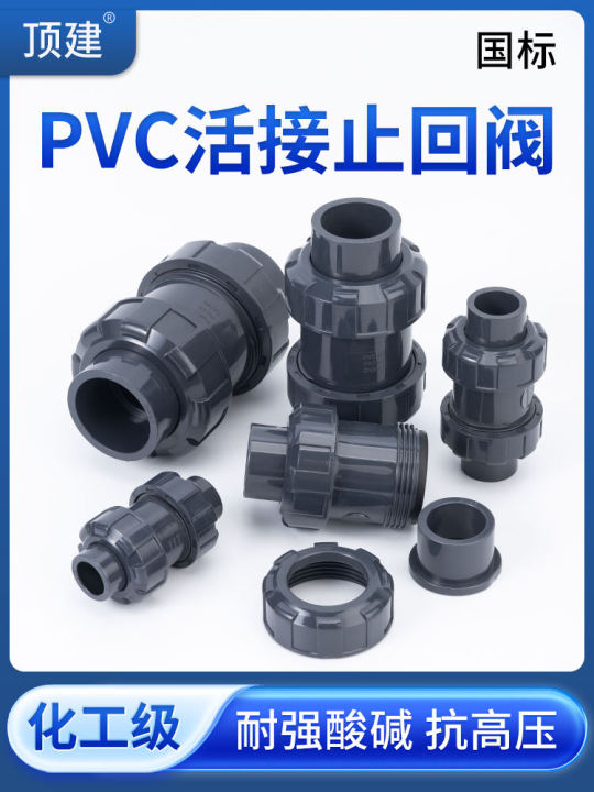 Topbuilt UPVC Double Union Check Valve PVC Pipe Oneway Valve Double