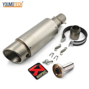 2 Inches Motorcycle Exhaust Tail Pipe Moto Scooter Muffler End Tube Pipe Silencer With DB Killer Muffler Carbon Fiber Tailpipe 51MM Universal For Kawasaki Yamaha Escape suzuki Kymco kawasaki KTM Smash Aprilia etc