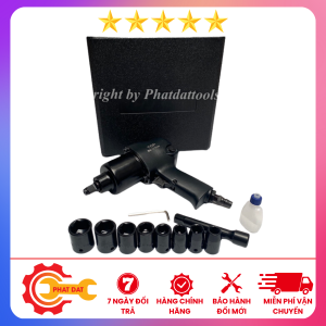 Máy siết mở bulong dùng hơi LION KING - Kèm sẵn 8 đầu khẩu-Bảo hành 6 tháng