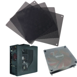 Cuttable Computer Mesh Dustproof Cover Chassis Dust Cover140x140mm DIY PVC PC for Case Fan Cooler Black Dust DIY