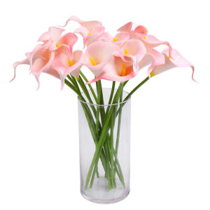 Hoa Rum Giả Chất Liệu Nhựa Pu Cao Cấp Giống Thật Rum Trắng Calla Lily Cành 34Cm Trang Trí PhòngDecor Hoa Cầm Tay