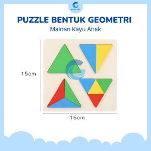 Puzzle Geometri Shapes Board Puzzle Mainan Kayu Edukasi Anak