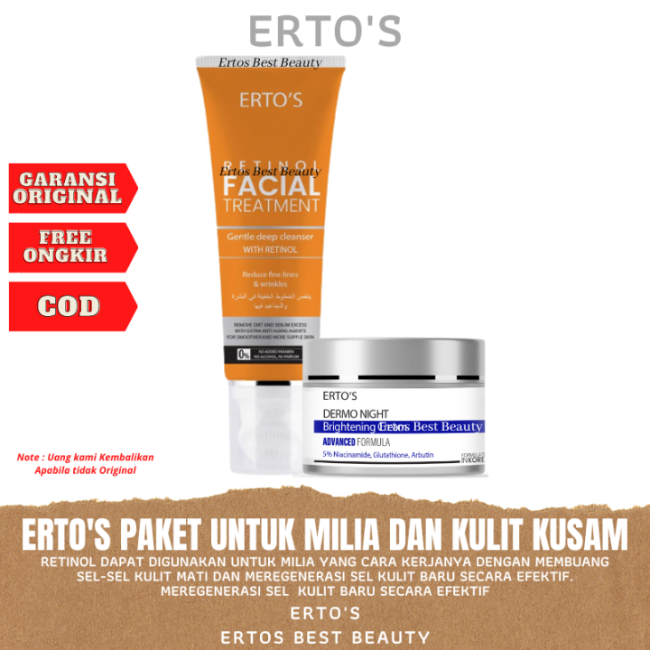 Ertos Paket Penghilang Milia 2in1 ( Facial Treatment New Retinol