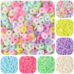 800pcs/Lot 6mm Flat Round Plastic Acrylic Beads Chip Disk Loose Spacer Beads For DIY Jewelry Making Bracelets