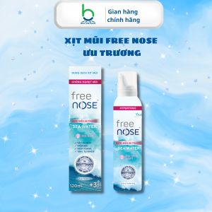Xịt Mũi Free Nose Ưu Trương Hỗ Trợ Giảm Nghẹt Mũi Chảy Nước Mũi Dành cho bé từ 3 tháng - Chai 120ml
