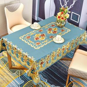 Taplak Meja Makan Motif 90x150cm Taplak Meja Makan Persegi Anti Air/Taplak Meja Makan -D201-2C PVC Premium Tahan air Taplak meja