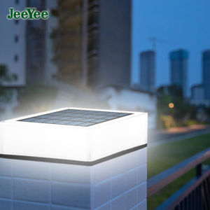 JeeYee LED Solar Pillar Lantern Light Outdoor Waterproof Colorful Solar Lamp Column Head Night Light For Garden Fence Landscape Decor