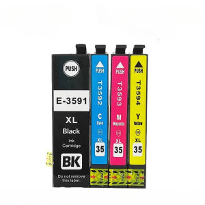 Compatible T3591 T3592 T3593 T3594 (35XL T35XL) Ink Cartridges Replacement for Epson WorkForce Pro WF-4720DWF WF-4725DWF WF-4730DTWF WF-4740DTWF Printers Black 50ML/Color 25ML