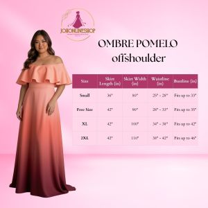 Pomelo Ombre Off Shoulder Neoprene Gown