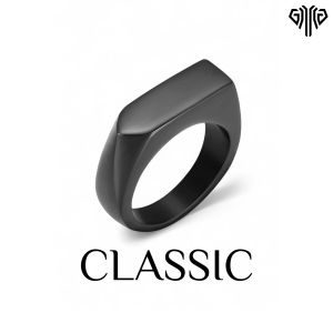 Gawung Cincin Titanium Hitam Pria Plat Tebal Premium Anti Karat CCTMD