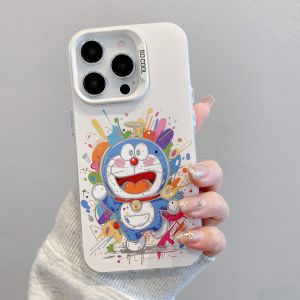 For OPPO A3 A3X A60 A40 A5i A5X A5 PRO A7 A5S A12 A12S A78 A59 A9 A5 A11X A5M Casing OPPO A52 A72 A92 A57 A77 A57S A77S Reno 8T F9 F9 PRO A1X A2X A1 A2M A11K Cute Doraemon Silicone IMD Plating Acrylic Hard Phone Case CYK2791A
