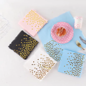 20pcs Round Dot Napkin Paper Multifunction Paper Towel Household Supplies for Kitchen Restaurant Dining Room