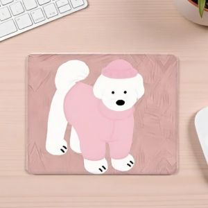 [พร้อมส่ง] แผ่นรองเมาส์ลายน้องสุนัข Puffy ลายน่ารัก ด้านหลังเป็นยางกันลื่น ขนาด 21 x 26 ซม. (หนา 3 มม.) Biangels