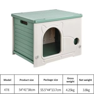 Lovinland Cat House for Outdoor Indoor Use Waterproof Cat Shelter with Woven Mat and Cotton Pad for Summer and Winter Use