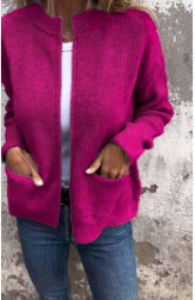 Đã vận chuyển từ Trung Quốc [BIN]2024 Thời trang mới cho phụ nữ mùa thu và đông phong cách giản dị màu sắc đồng   Túi   Áo khoác cardigan nữ