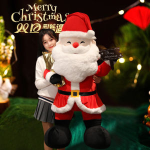 JOJO CASTLE 2025 Merry Christmas Red Santa Claus Plush Toys High Quality 60/80/100/130cm  Christmas Home Party Decor Dolls Stuffed Soft for Baby Kids New Year Gift Mascot 圣诞老人 麋鹿 玩偶