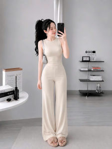 Set áo sát nách cổ tròn kèm quần dài ống rộng KVYBODY S51 chất thun cotton borip lụa dày mịn co giãn