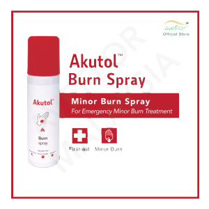 Akutol Burn Spray™ | Spray Luka Melecur Ringan / Minor Burn Relief Spray | Rawat Cepat Luka Melecur & Sunburn | Fast Care for Burns & Sunburn | 100% Original Aveflor (50ml)