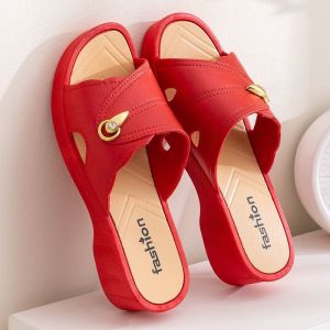 [Free Shipping] Summer Non-Slip Wedge Slippers For Women Durable Thick-Soled New Style Height-Increasing Suitable For Both Indoor And Outdoor Wear And Designed As Comfortable Slippers For Mothers