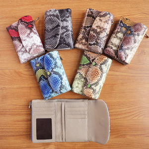 Coin Purse Soft Genuine Cow Leather Tri Fold Short Small Wallet Women Patchwork Magnetic Button Card Holder Organizer Wallets