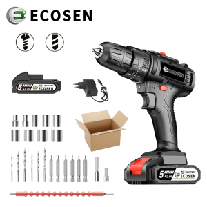 ECOSEN 399VF Mesin Bor Baterai Tangan Cordless Drill Battery Bor Cordless Power Drills Kit Cordless