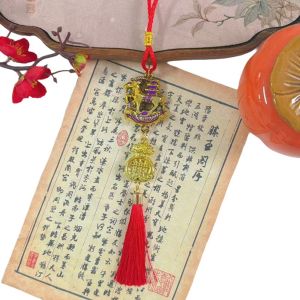 LINSBAYWU Tua Rua Đỏ Đồ trang trí treo hình dê Thiết kế may mắn màu vàng Nhẹ Trang trí Tết Nguyên Đán Truyền thống Đa chức năng  dây chuyền năm Dê Lễ hội mùa xuân