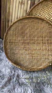 # กระด้ง สำหรับตากปลา รุ่นก้นโค้งมน เย็บขอบด้วยหวาย ขนาด 18-21, 22-23, 24 นิ้ว