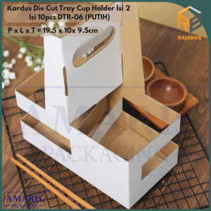 pemegang cangkir kopi untuk 2cup kopi Die Cut Tray Cup Holder Isi 10pcs DTR-06