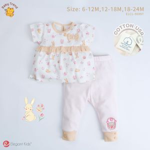 Elegant Kids ชุดลูกสาว 6-24 เดือน ชุดเสื้อแขนสั้นกางเกงขายาว Rabbit Cottage Collection | Baby trend