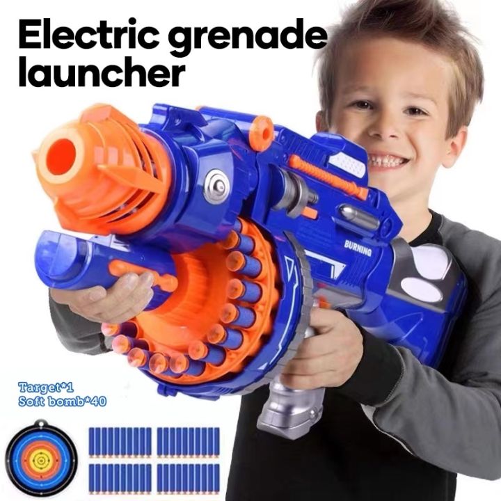 【Sale】Electric grenade launcher Battery Operated Semi Auto Nerf Toy 40 ...