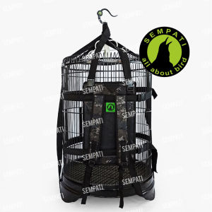 SEMPATI Tas Sangkar Burung 4 Tali Bentuk Kotak Sempati Tas Gendong Gendongan Bawa Kandang Murai Kotak Lovebird Love Bird Naik Motor Motif Army Tas Punggung Ransel Pet Travel Bag TS4KT