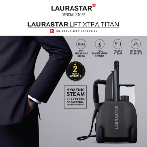 Laurastar Lift Xtra Titan Portable Steam Station | 99.9% Anti-Bacteria DMS Steam Professional Iron - Black