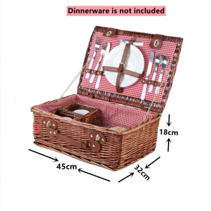 ”LOCAL STOCK" Picnic Basket Wicker Picnic Basket with Lid and Handle Sturdy Woven Body with Washable Lining