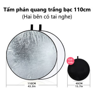 Tấm hắt sáng tấm phản quang tròn kích thước 60cm/80cm/110cm 2 màu trong 1 vàng/bạc dùng tăng sáng cho chụp hình